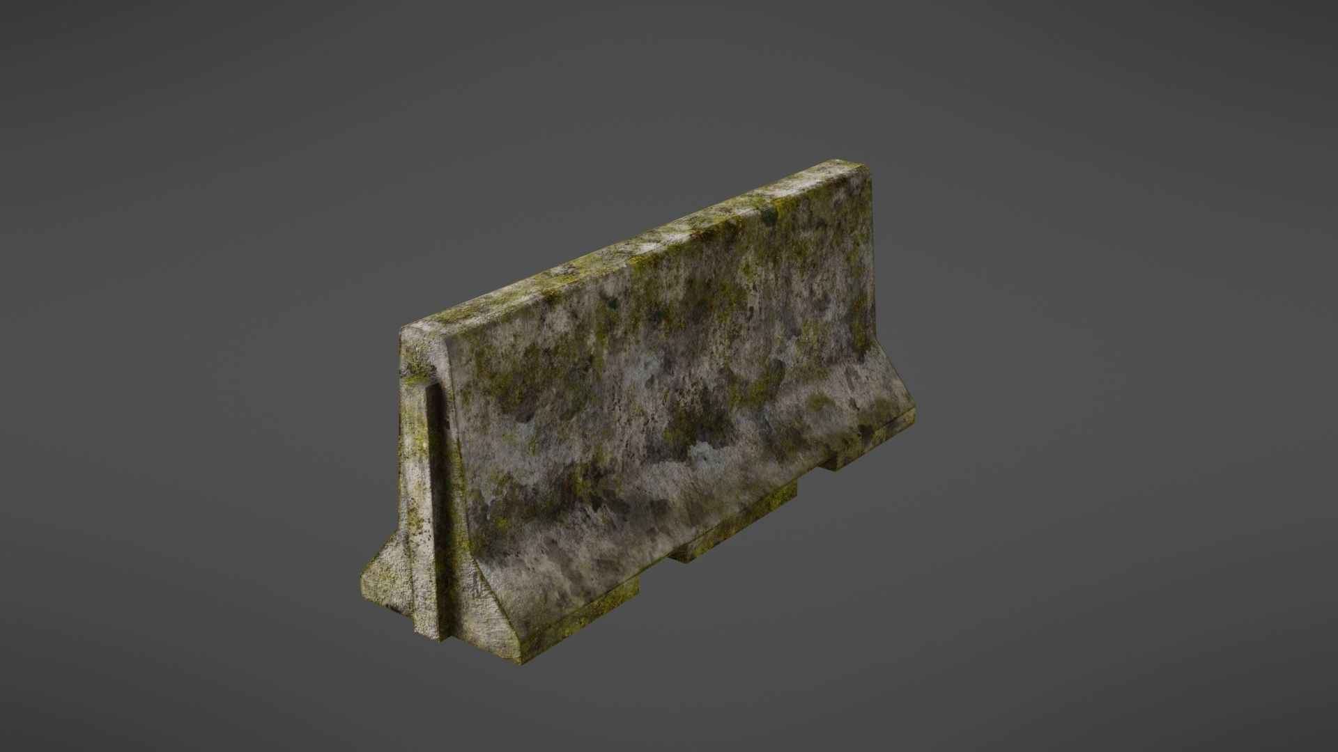 Concrete barrier Low-poly 3D model_14