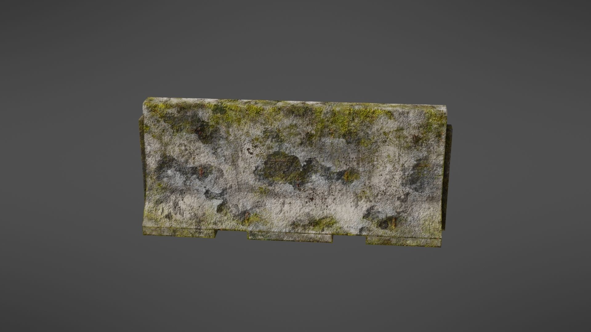 Concrete barrier Low-poly 3D model_4