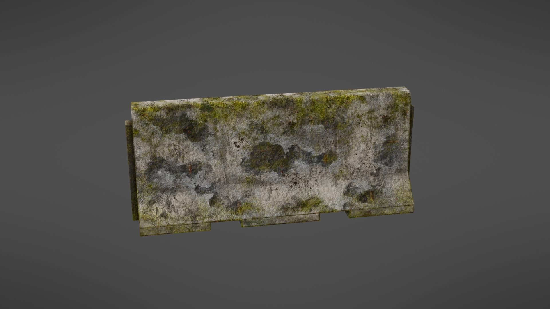 Concrete barrier Low-poly 3D model_5