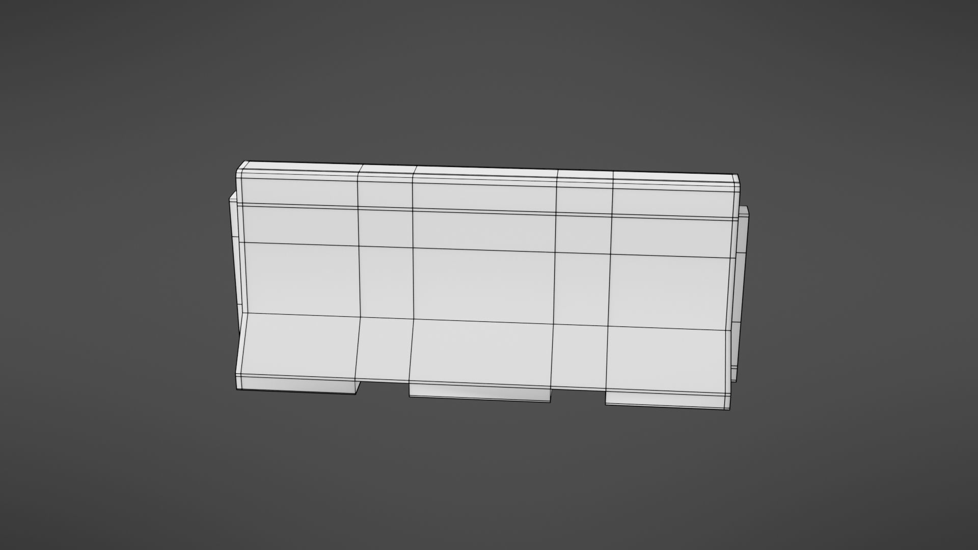 Concrete barrier Low-poly 3D model_24