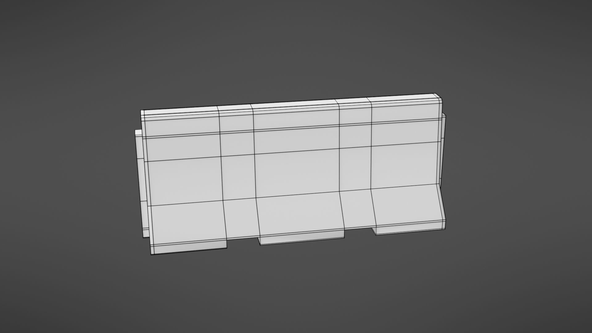 Concrete barrier Low-poly 3D model_25
