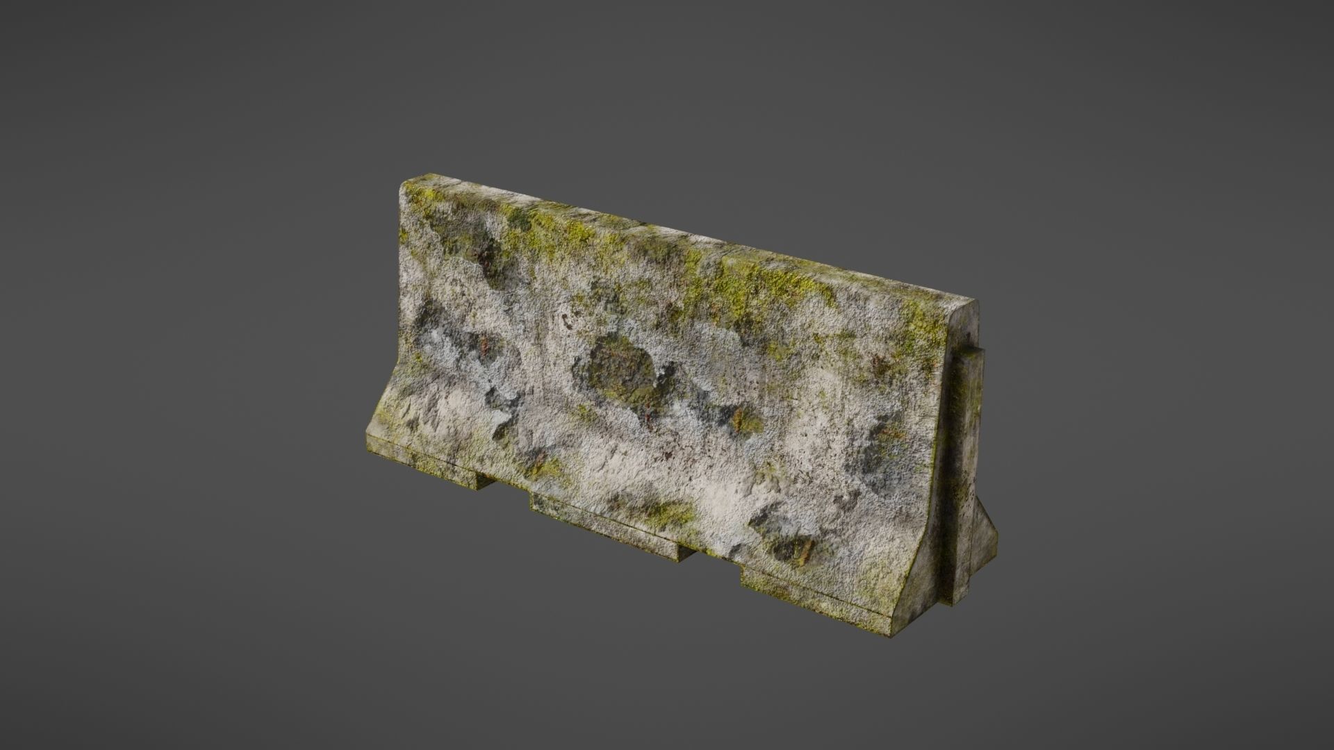 Concrete barrier Low-poly 3D model_19