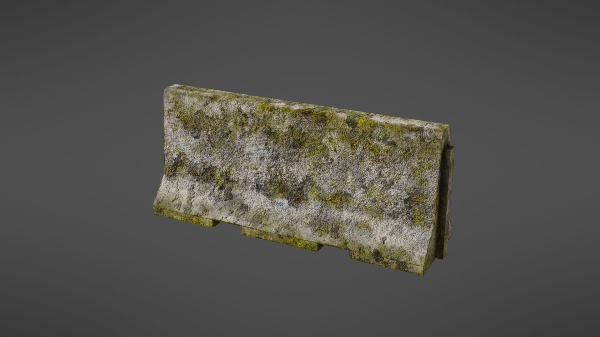 Concrete barrier Low-poly 3D model_11