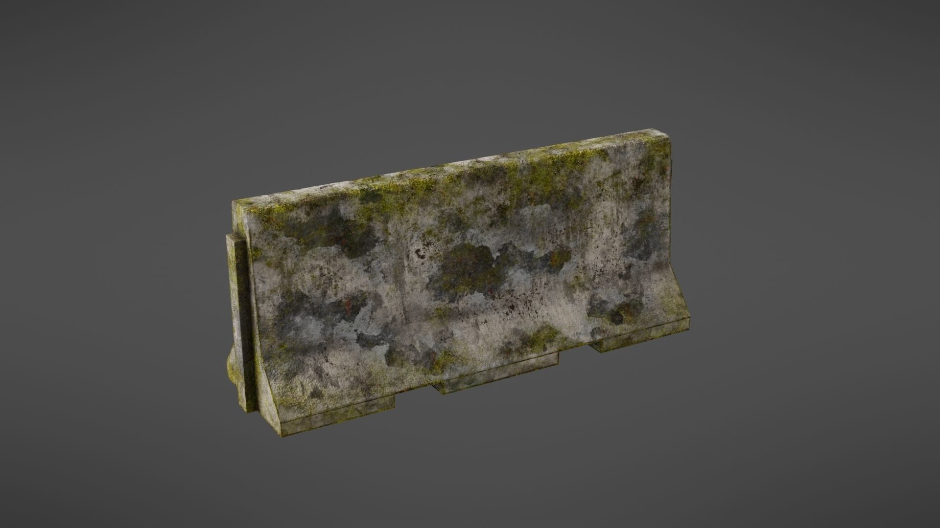 Concrete barrier Low-poly 3D model_6