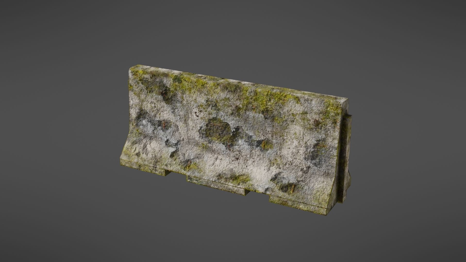 Concrete barrier Low-poly 3D model_1