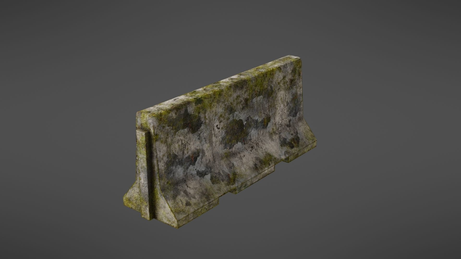 Concrete barrier Low-poly 3D model_7