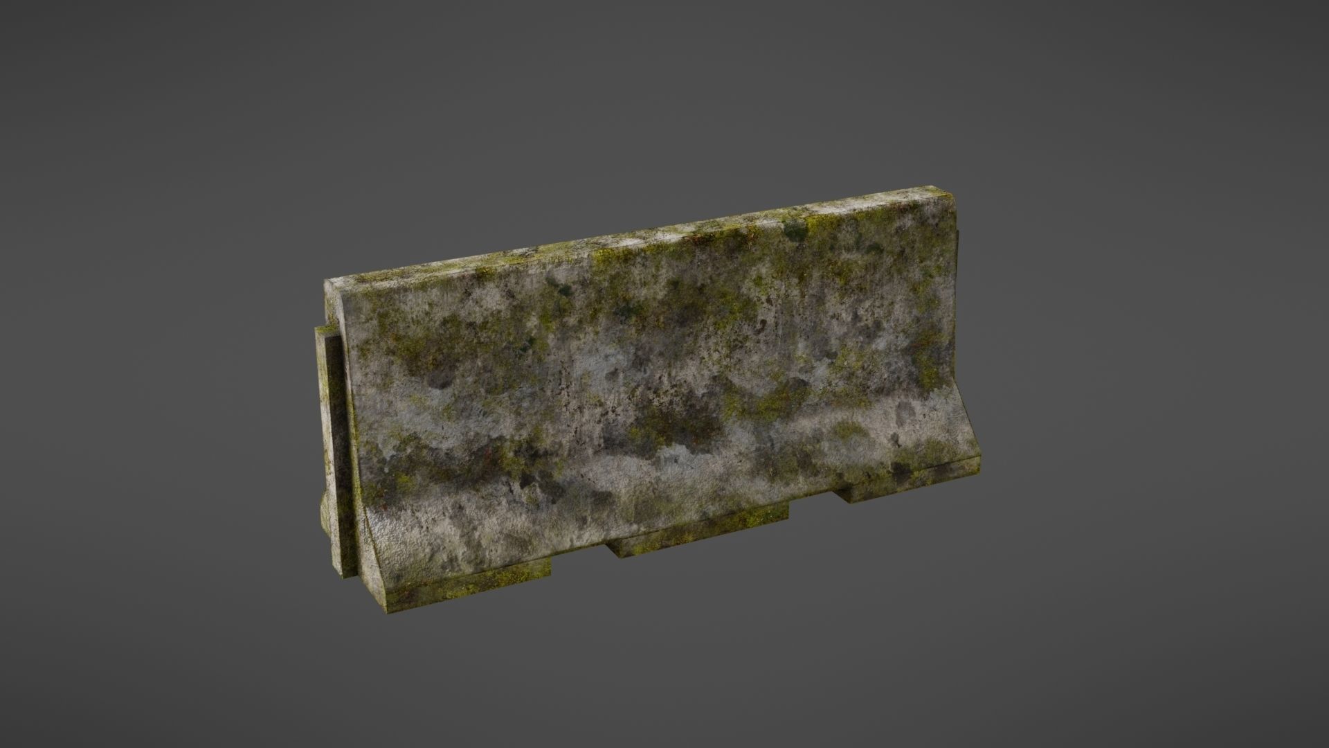 Concrete barrier Low-poly 3D model_13