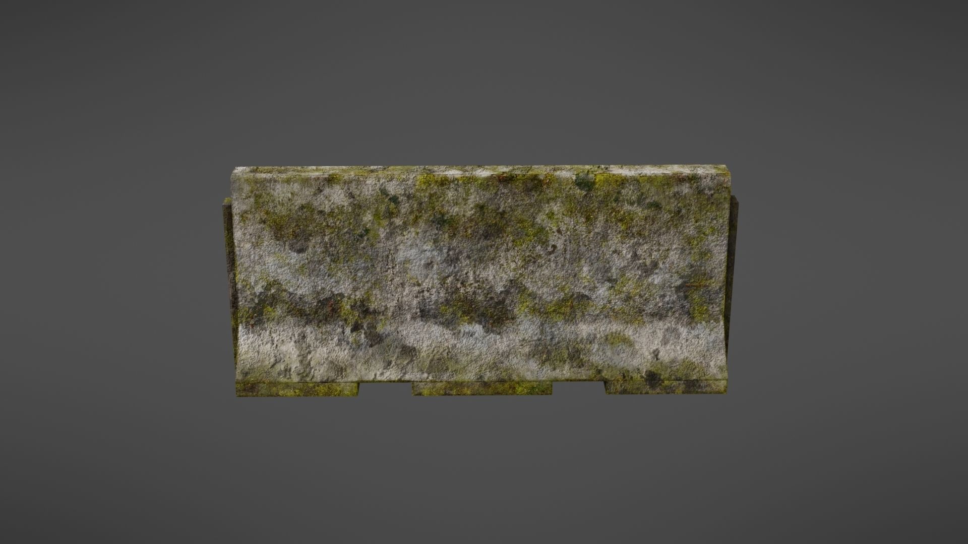 Concrete barrier Low-poly 3D model_12