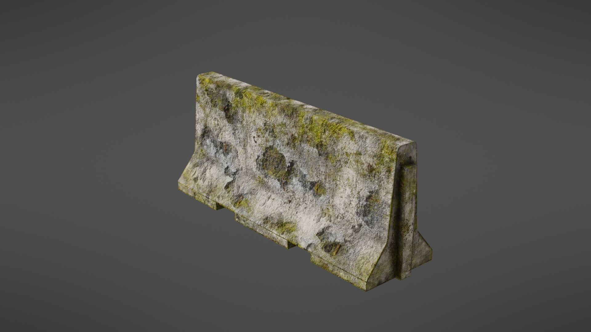Concrete barrier Low-poly 3D model_18