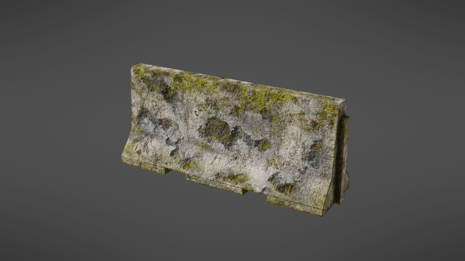 Concrete barrier Low-poly 3D model_20