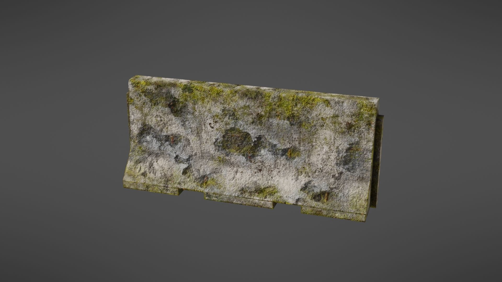 Concrete barrier Low-poly 3D model_3