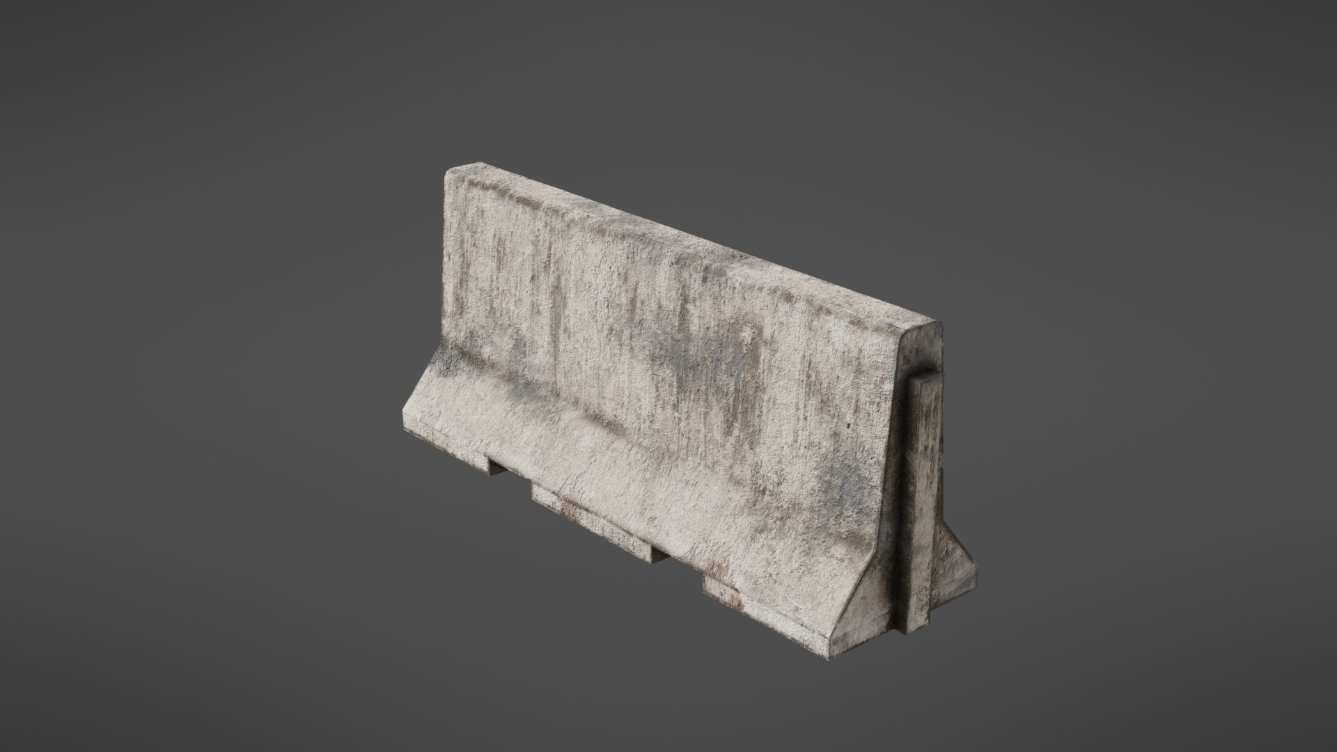 Concrete barrier Low-poly 3D model_20