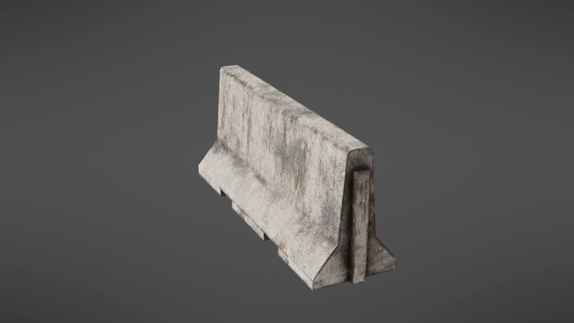 Concrete barrier Low-poly 3D model_19