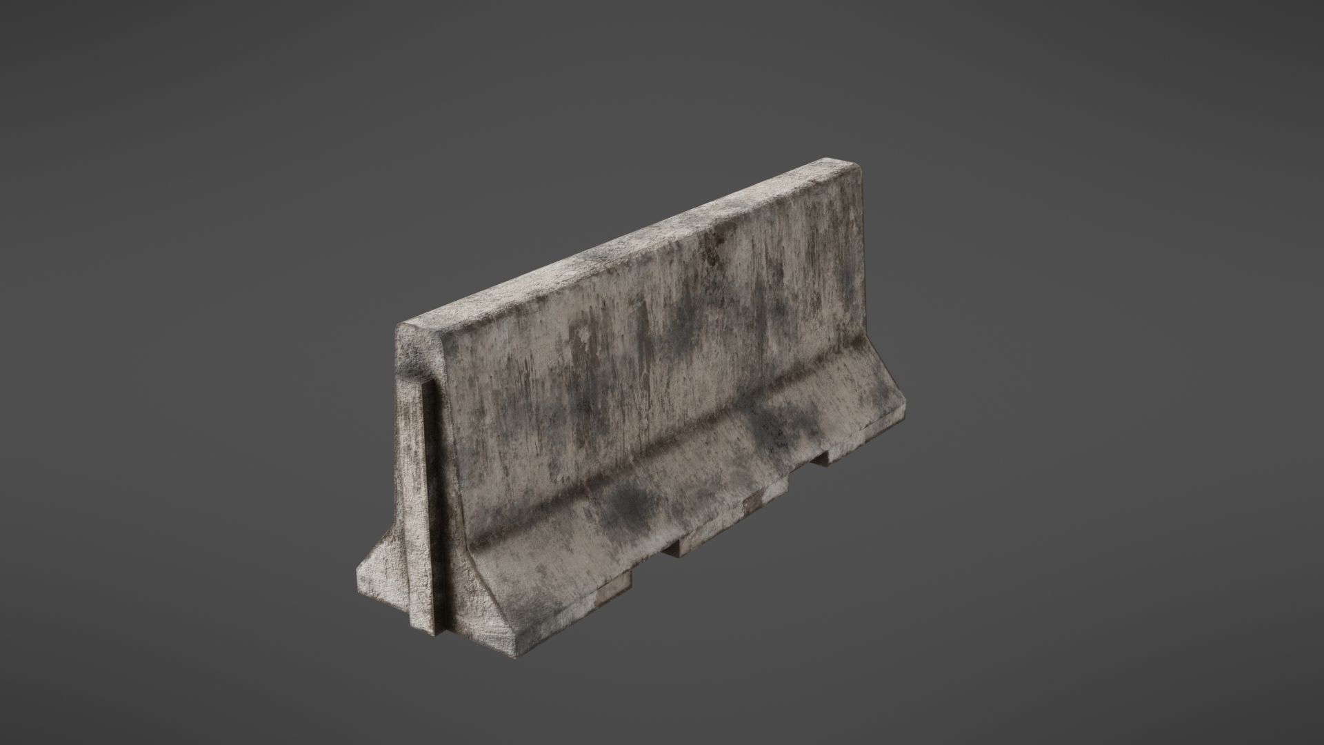 Concrete barrier Low-poly 3D model_16
