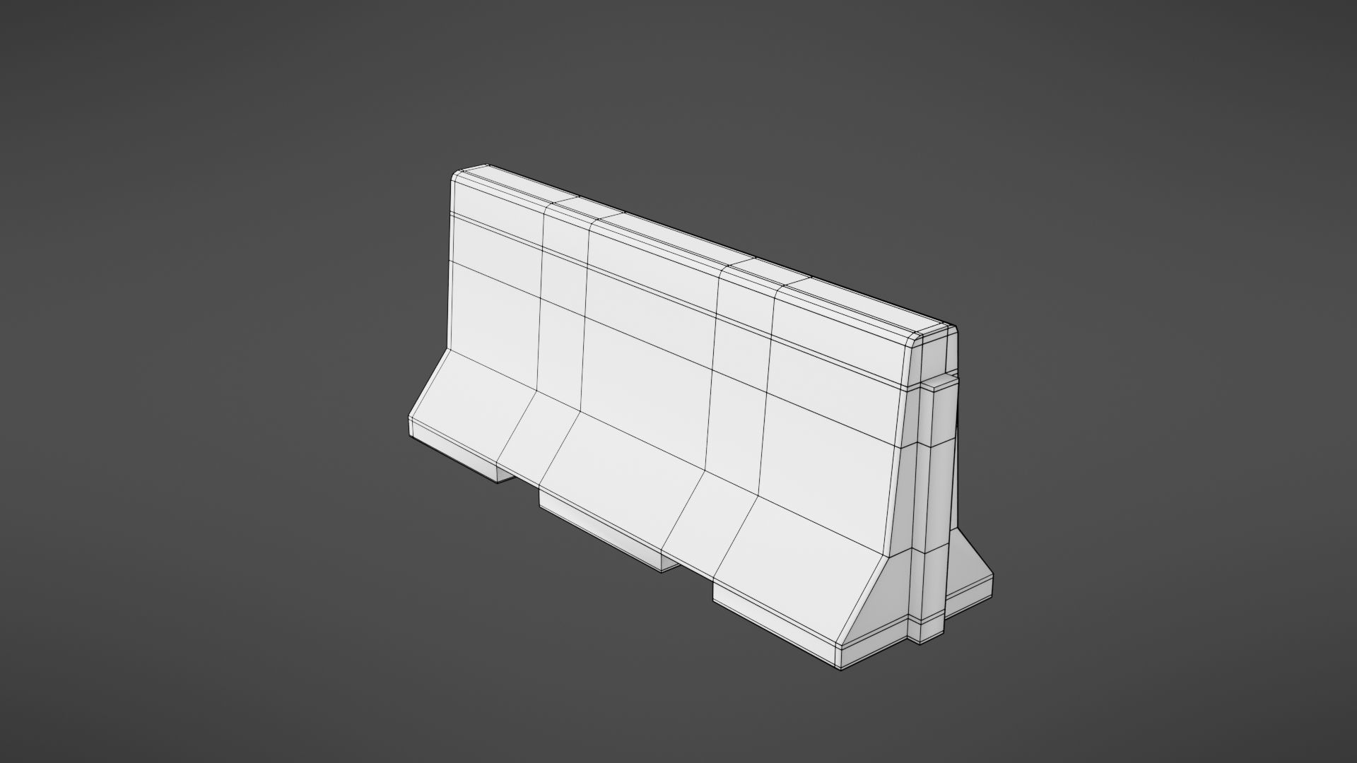 Concrete barrier Low-poly 3D model_40