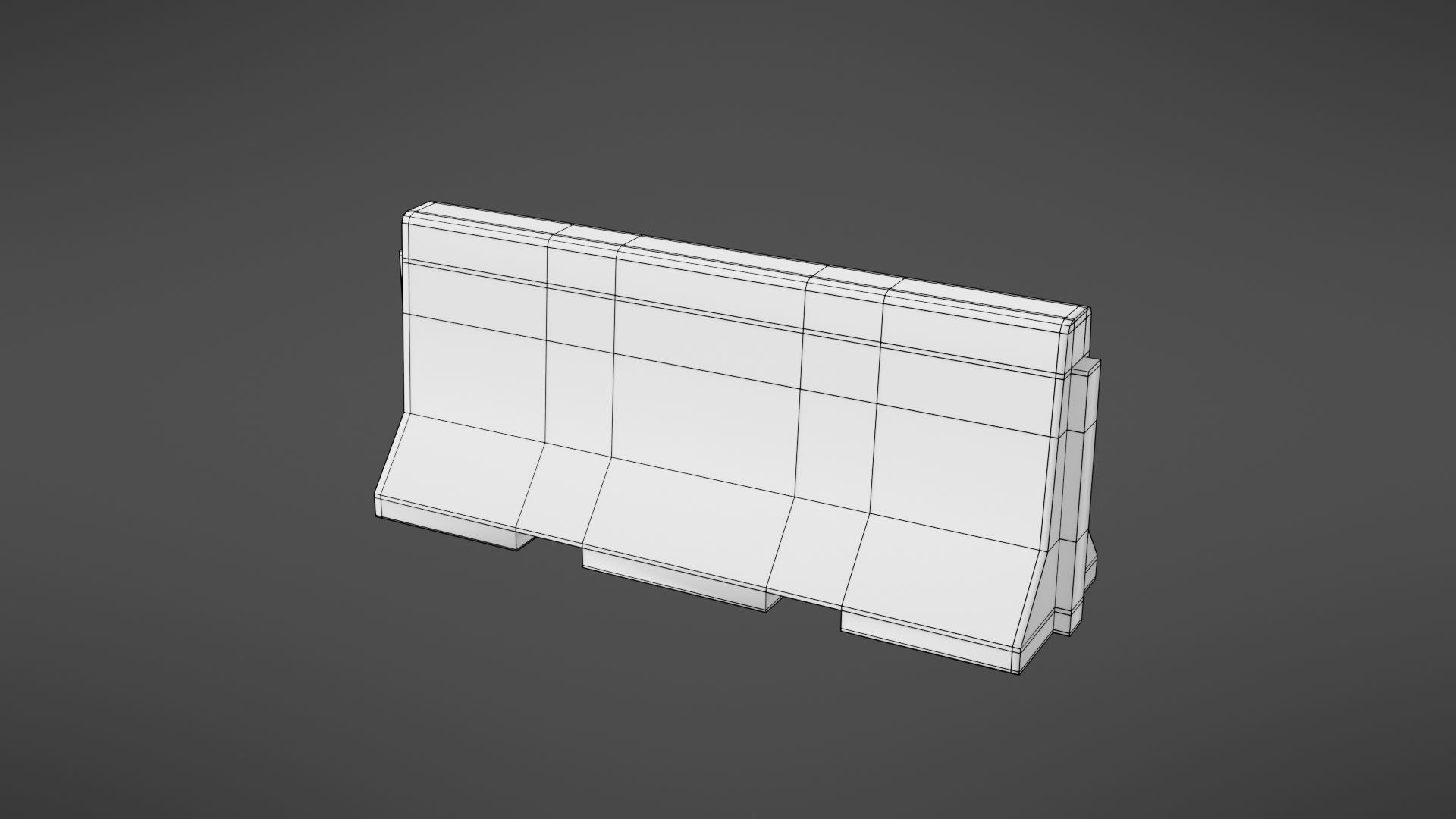 Concrete barrier Low-poly 3D model_23