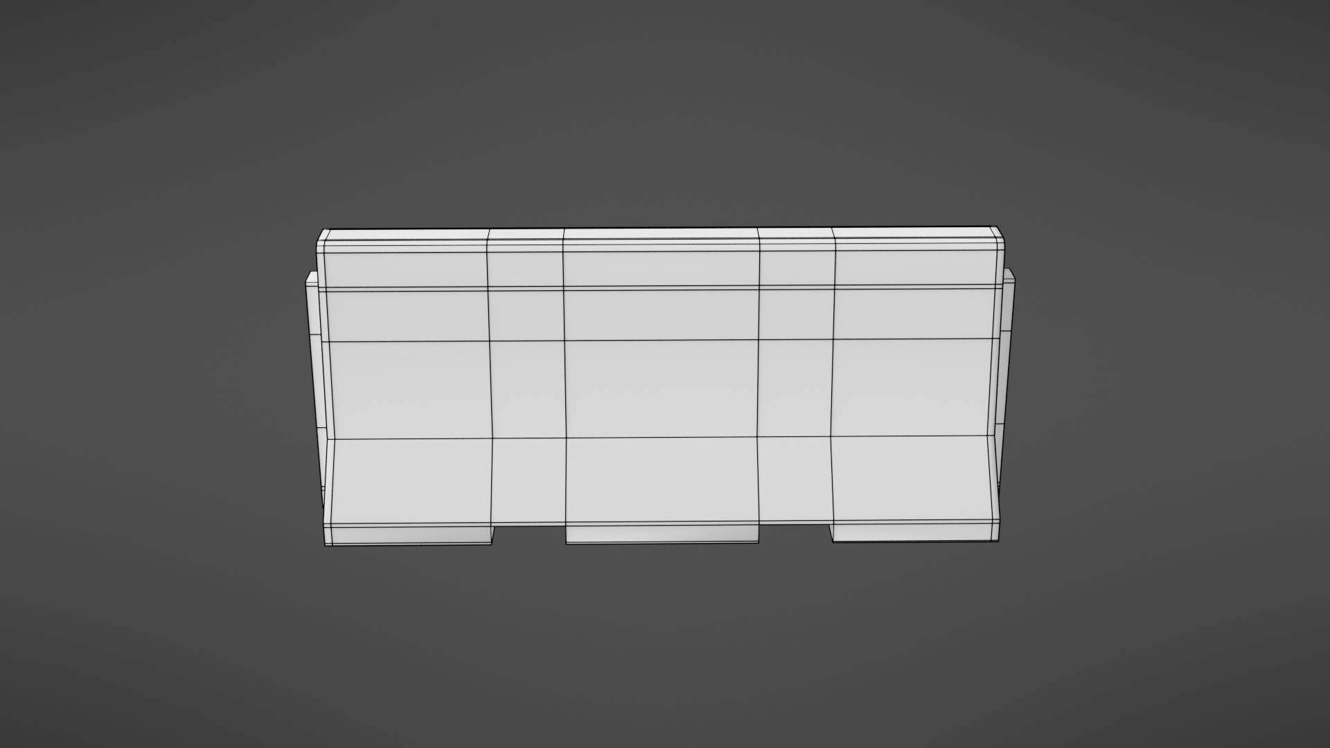 Concrete barrier Low-poly 3D model_34