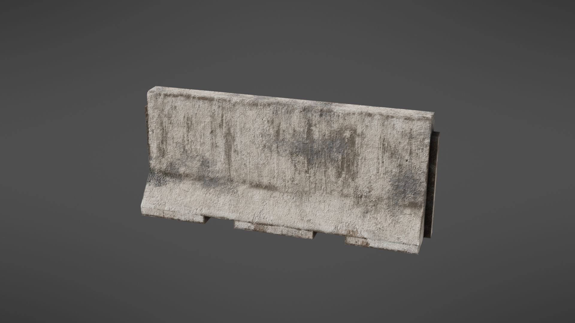 Concrete barrier Low-poly 3D model_5