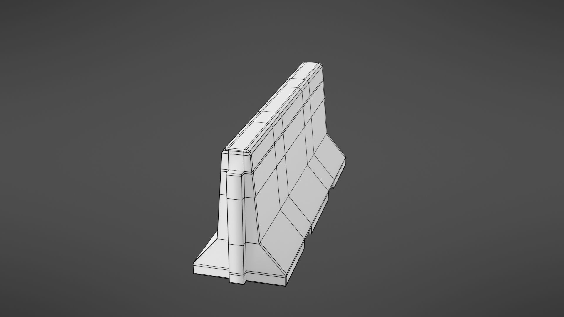 Concrete barrier Low-poly 3D model_30