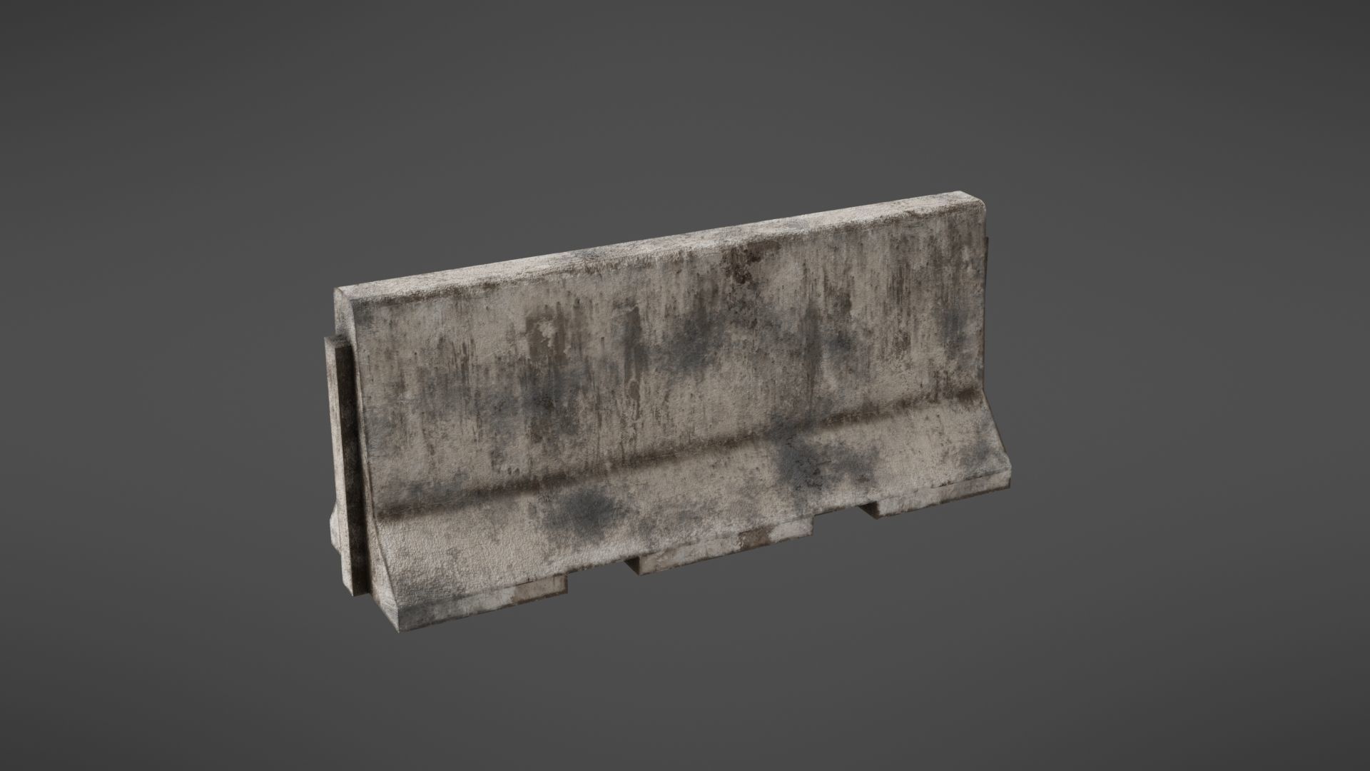 Concrete barrier Low-poly 3D model_15