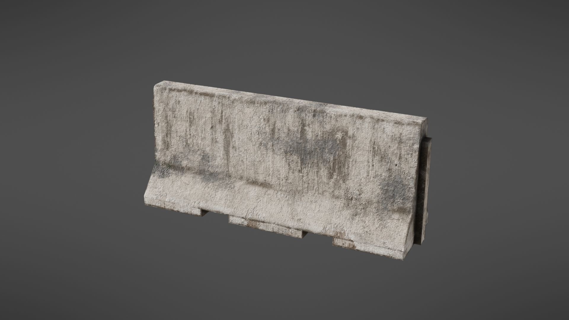 Concrete barrier Low-poly 3D model_4