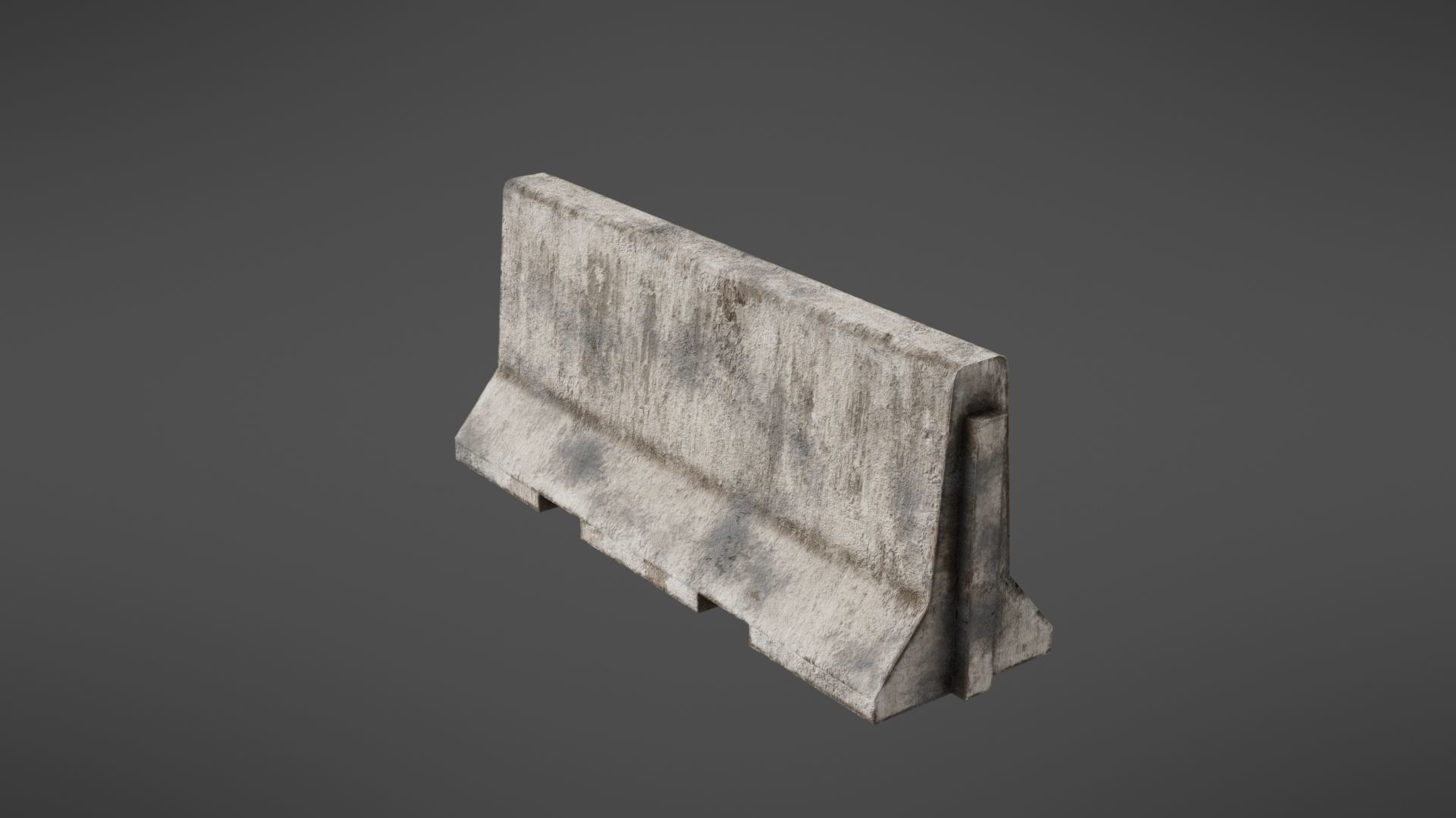 Concrete barrier Low-poly 3D model_12