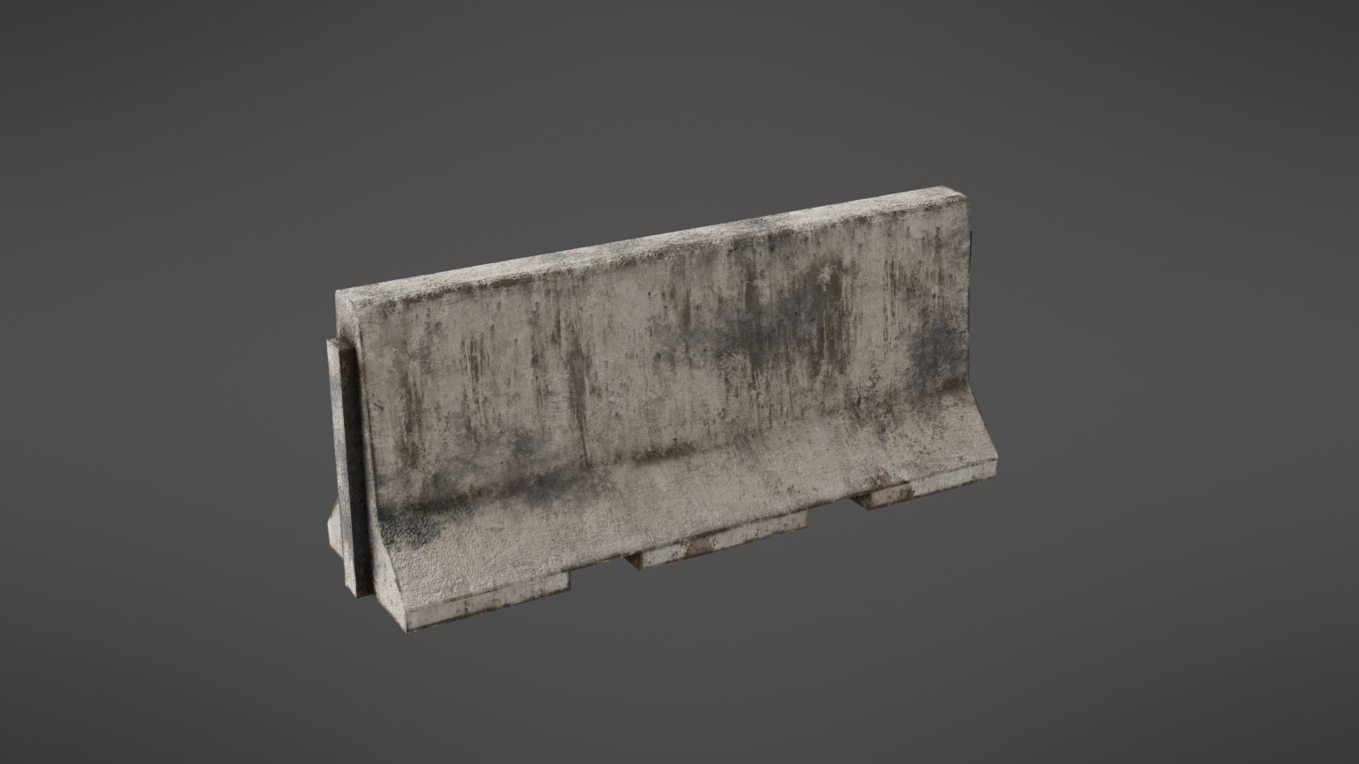 Concrete barrier Low-poly 3D model_8
