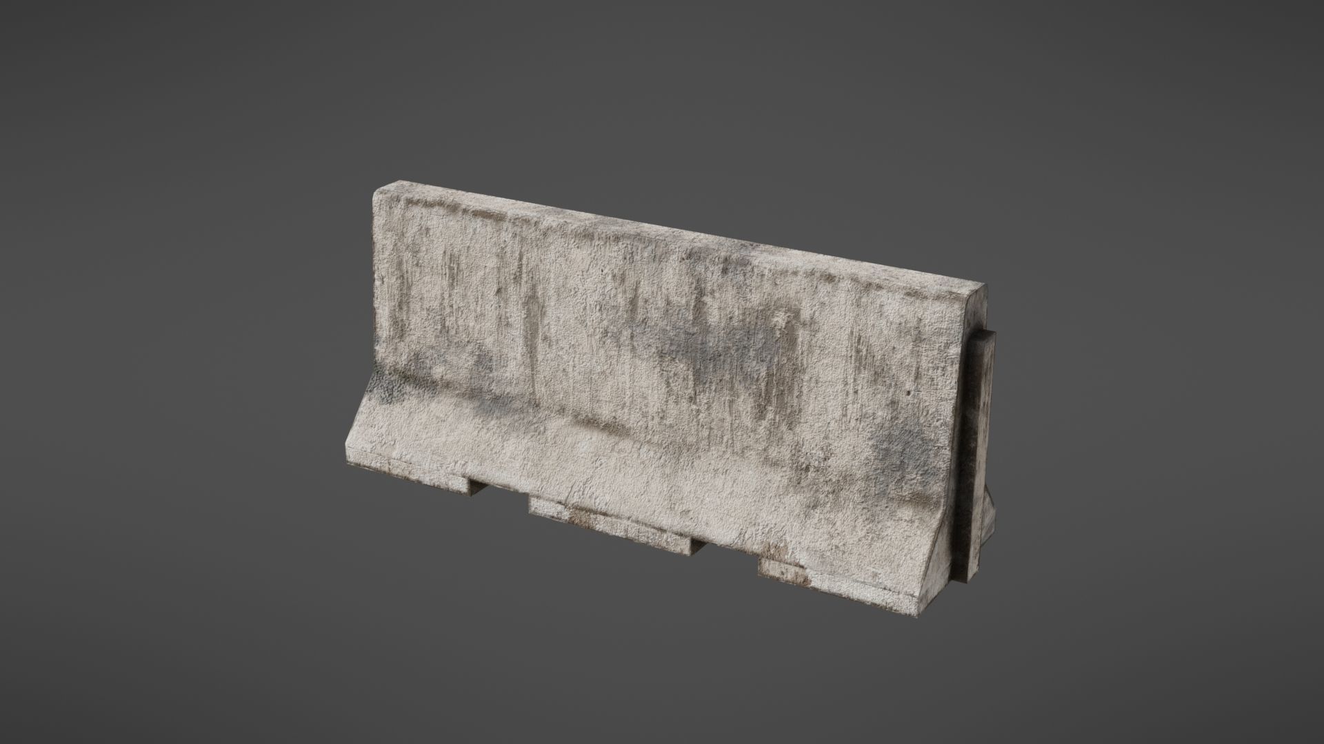 Concrete barrier Low-poly 3D model_22