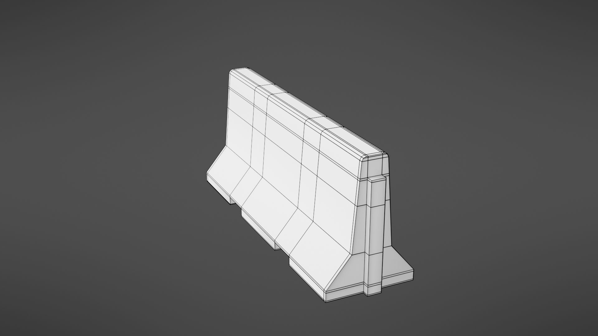 Concrete barrier Low-poly 3D model_39