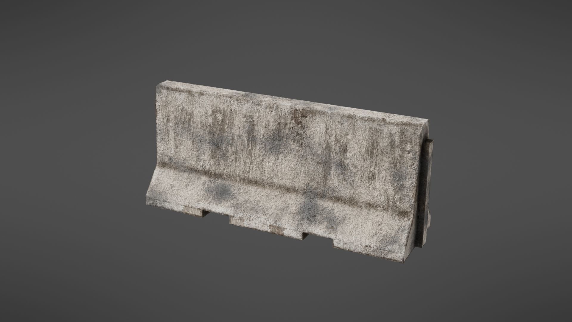 Concrete barrier Low-poly 3D model_13