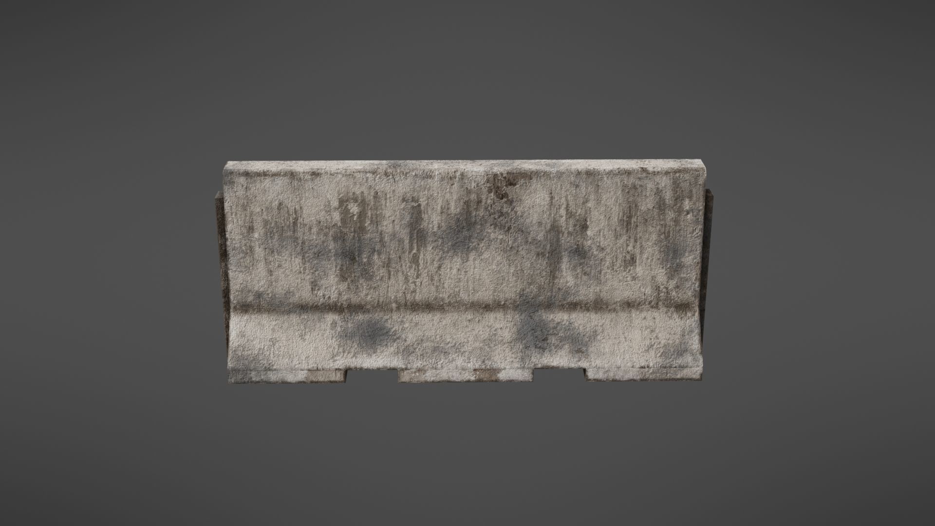 Concrete barrier Low-poly 3D model_14