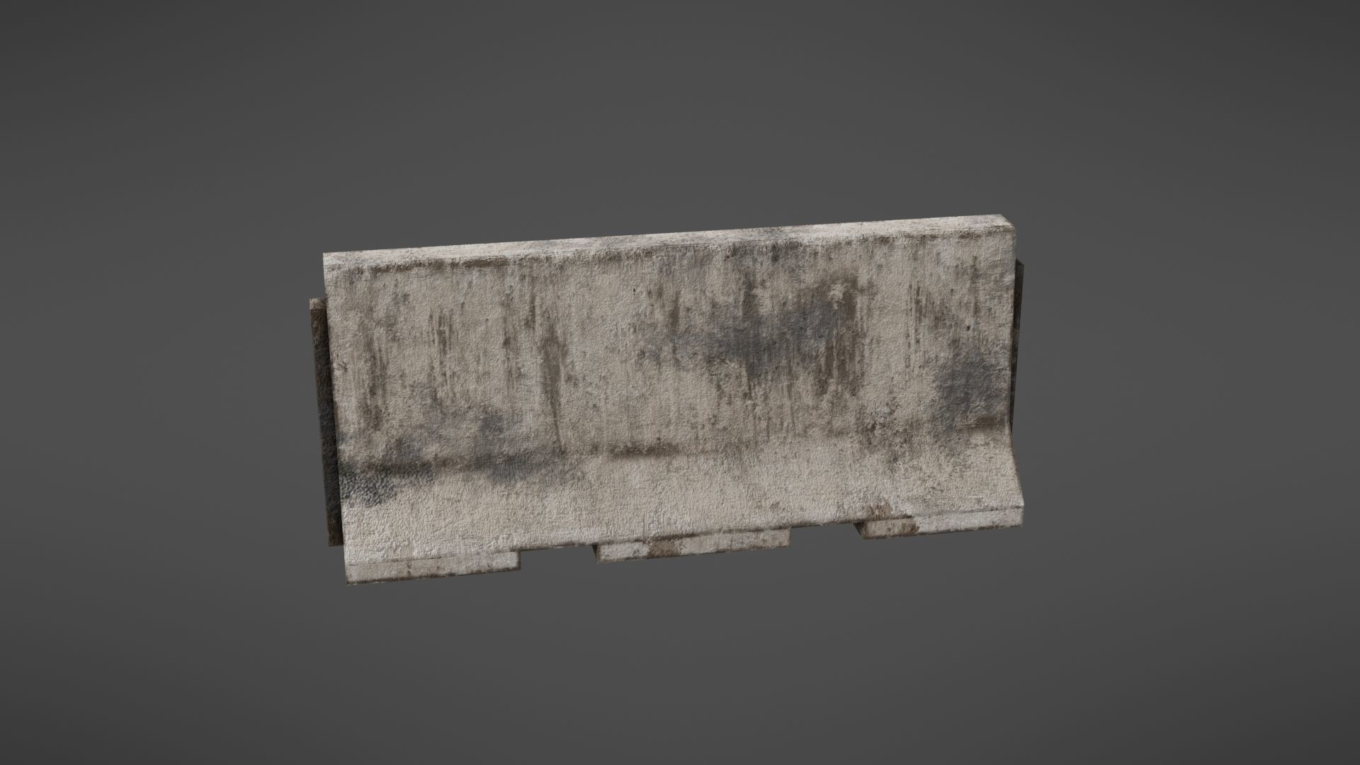 Concrete barrier Low-poly 3D model_7