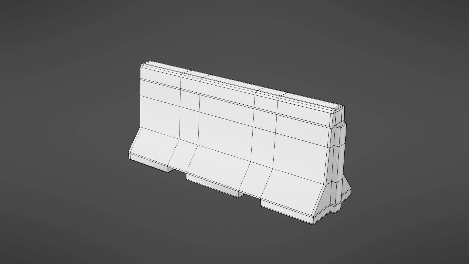 Concrete barrier Low-poly 3D model_41