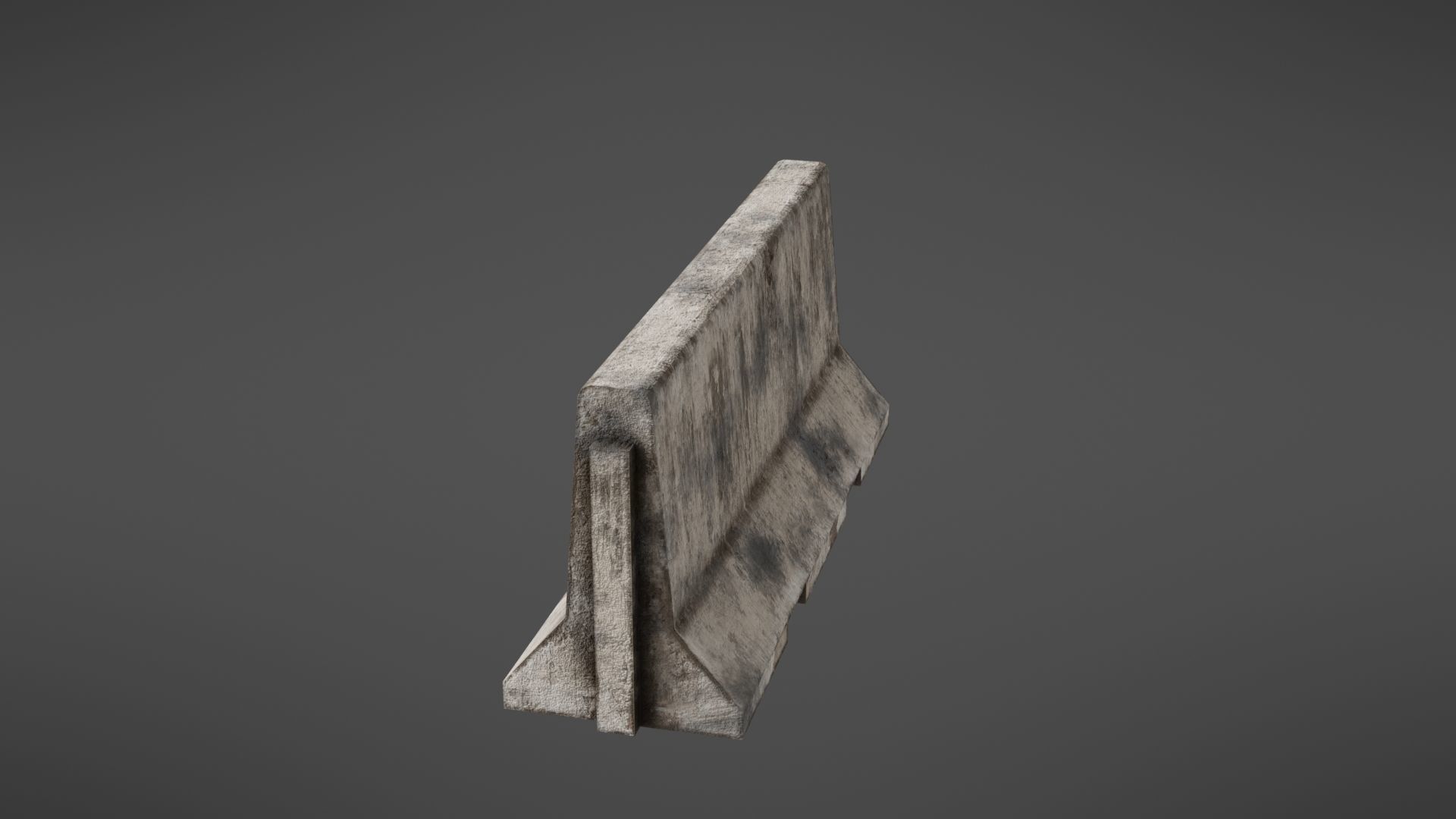 Concrete barrier Low-poly 3D model_17