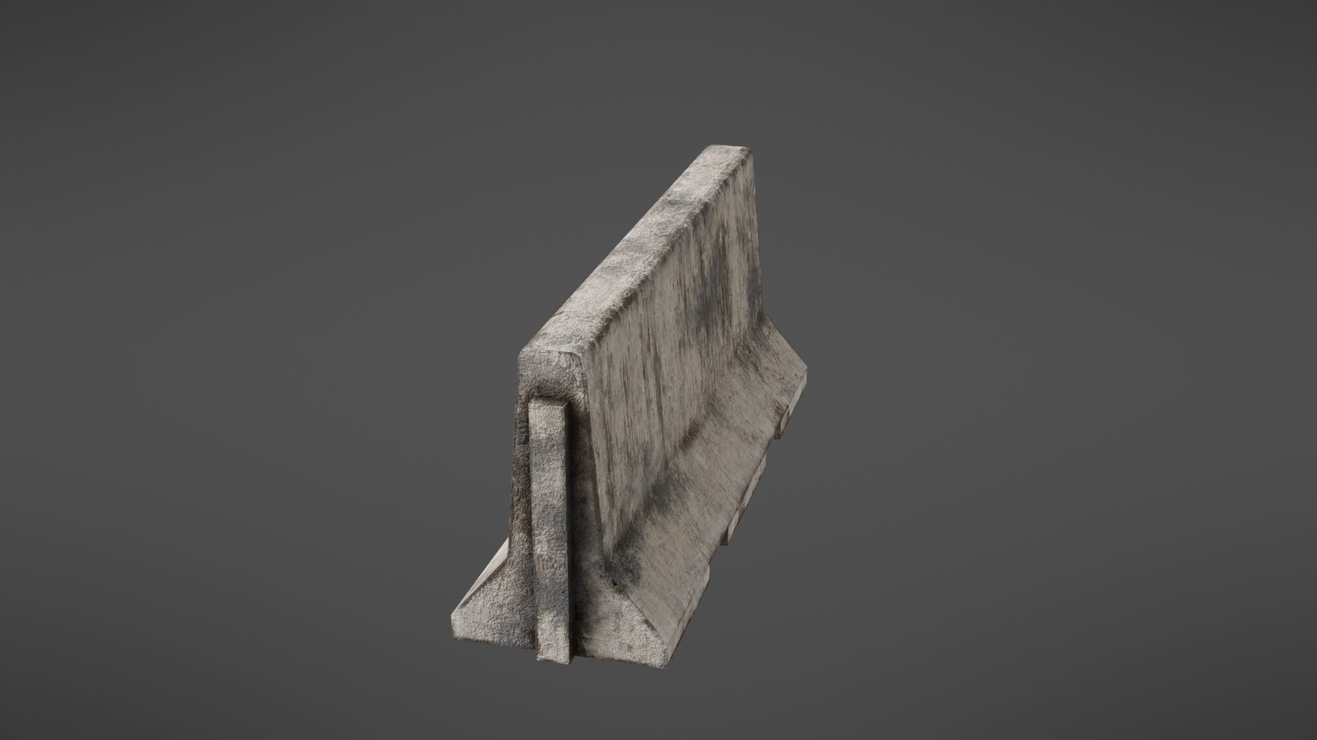 Concrete barrier Low-poly 3D model_10