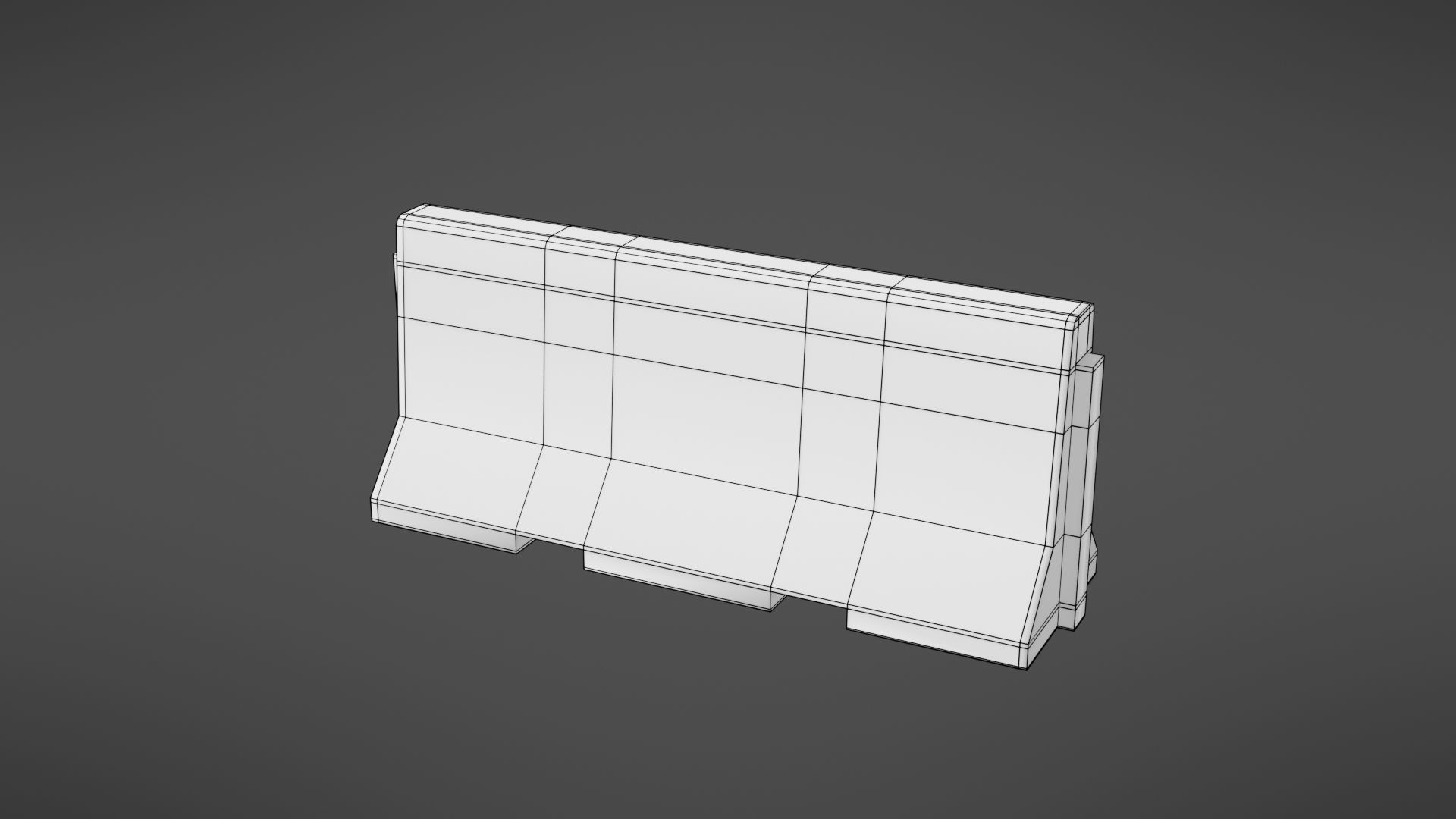 Concrete barrier Low-poly 3D model_33