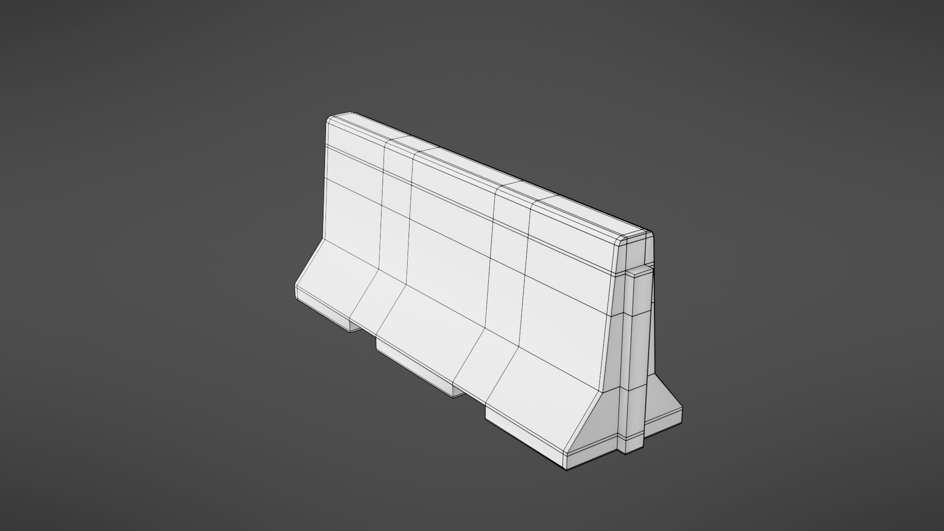 Concrete barrier Low-poly 3D model_32
