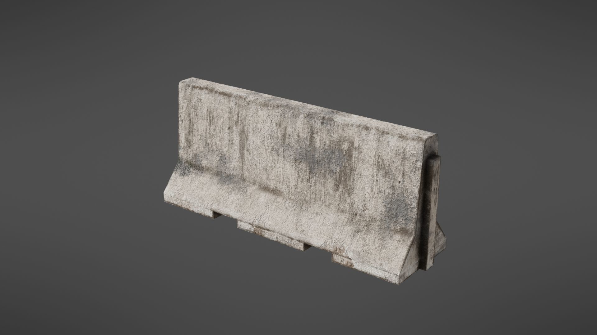 Concrete barrier Low-poly 3D model_21