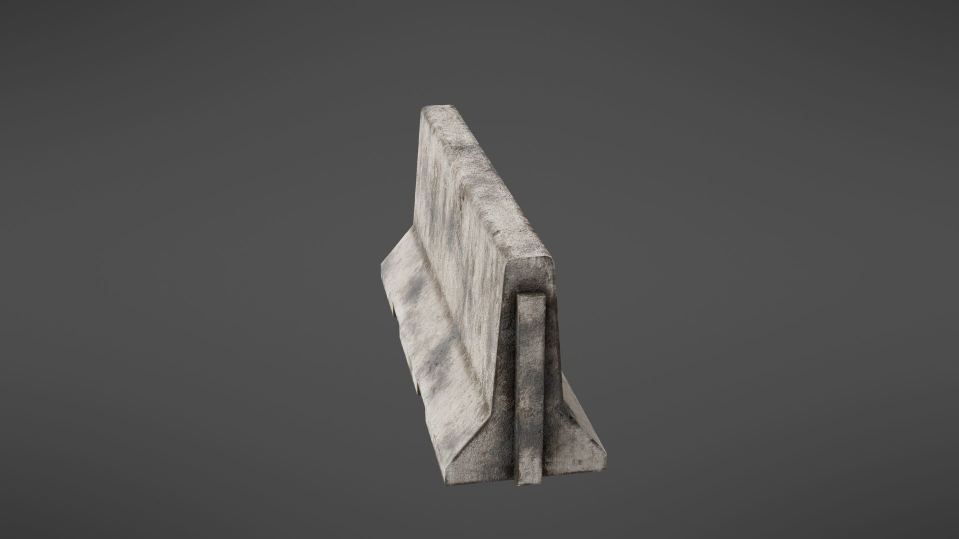 Concrete barrier Low-poly 3D model_11