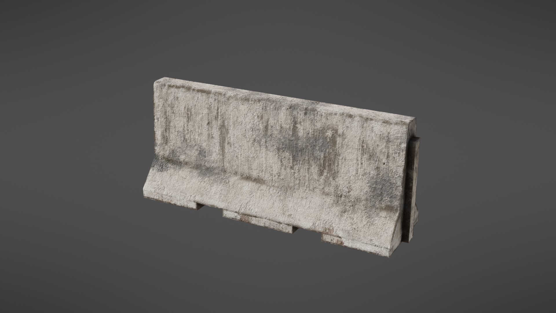 Concrete barrier Low-poly 3D model_3