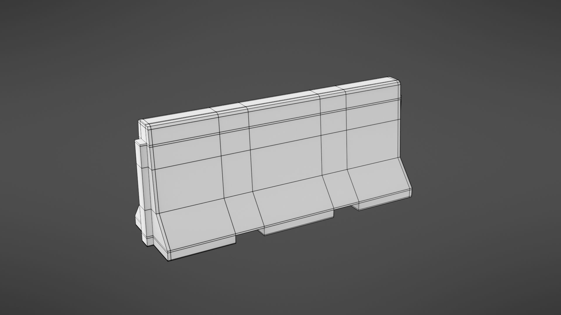 Concrete barrier Low-poly 3D model_28