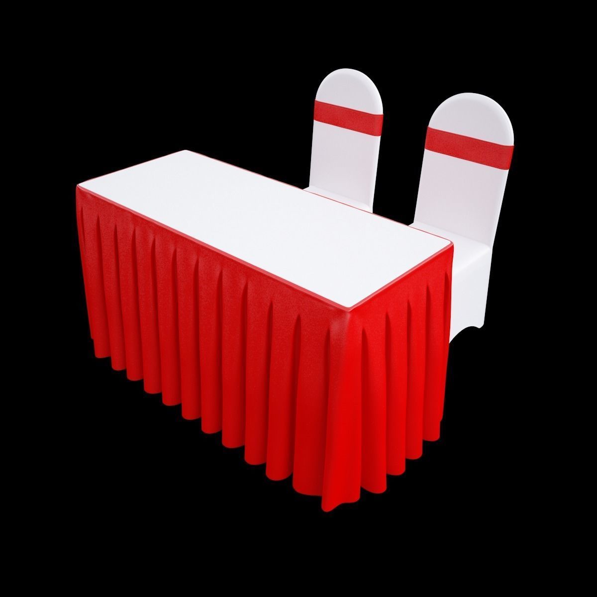 event tables and chairs 3D model_2