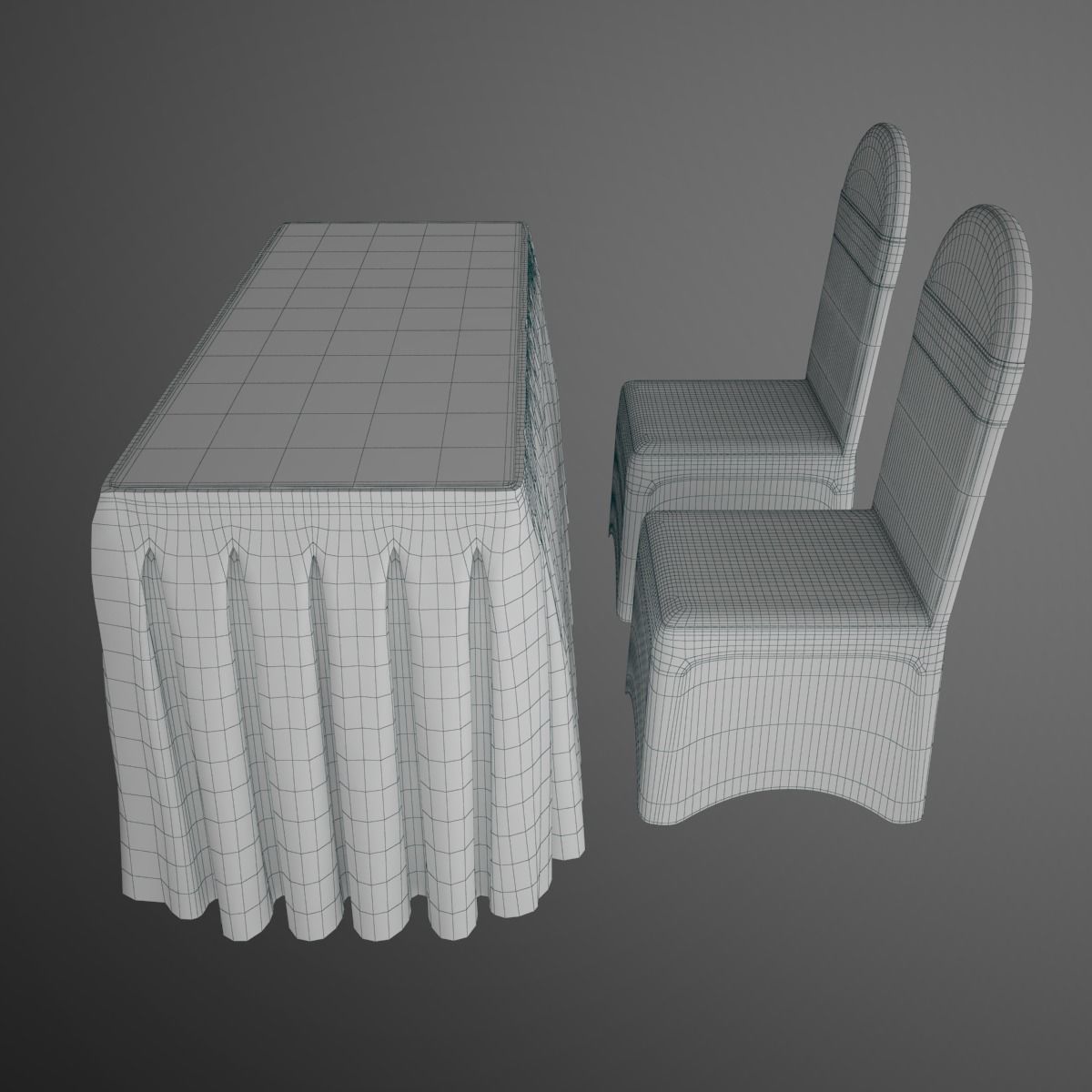 event tables and chairs 3D model_4