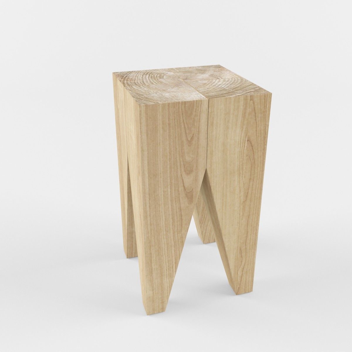 Wooden log coffe table Low-poly 3D model_1
