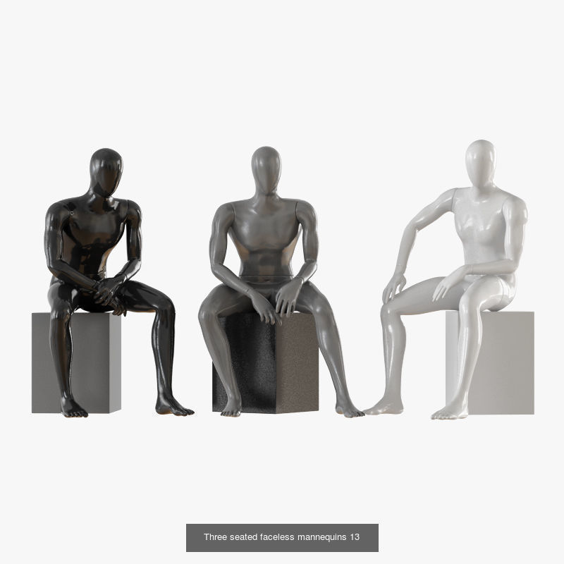 Collection of sitting mannequins _9