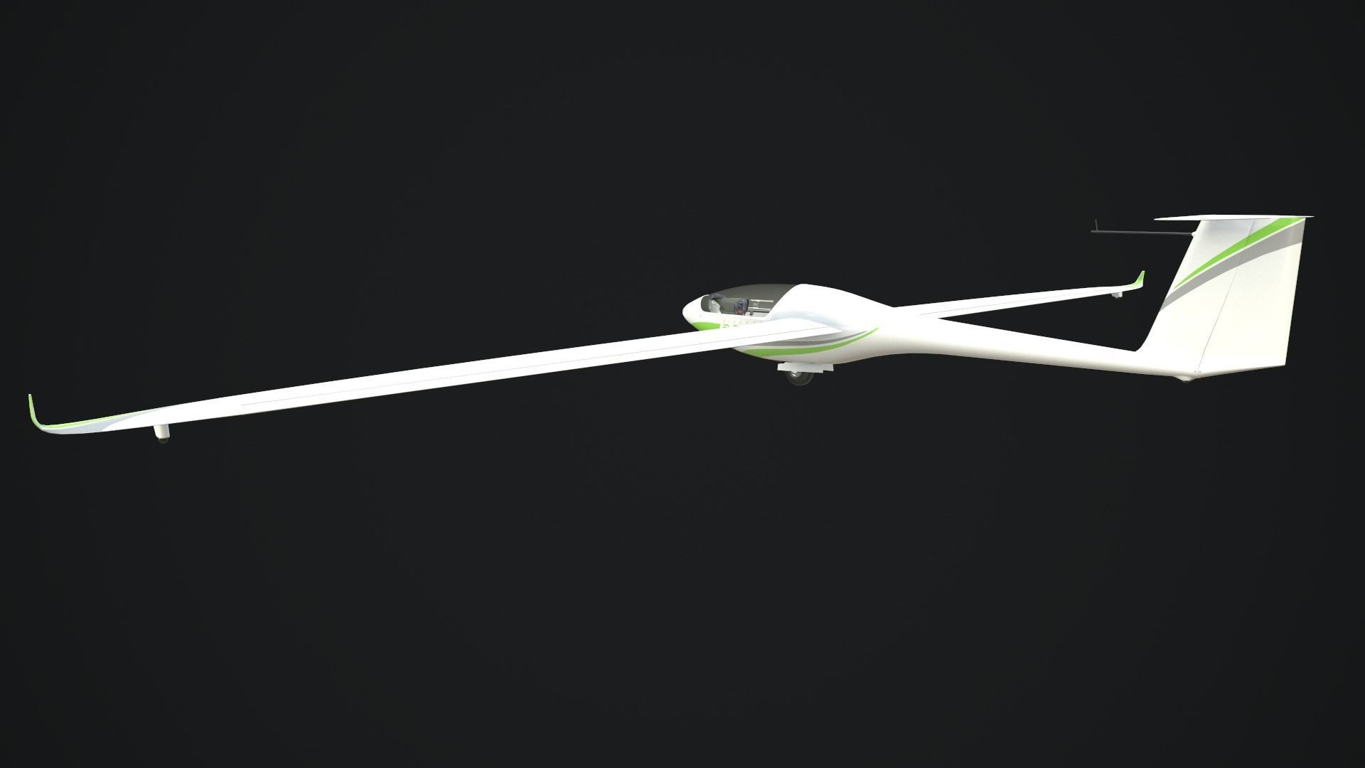 Alisport - Silent 2 electro - sailplane - glider - Game - Low-poly 3D model_3
