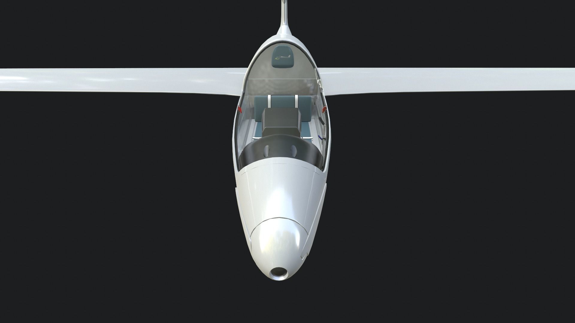 Alisport - Silent 2 electro - sailplane - glider - Game - Low-poly 3D model_4