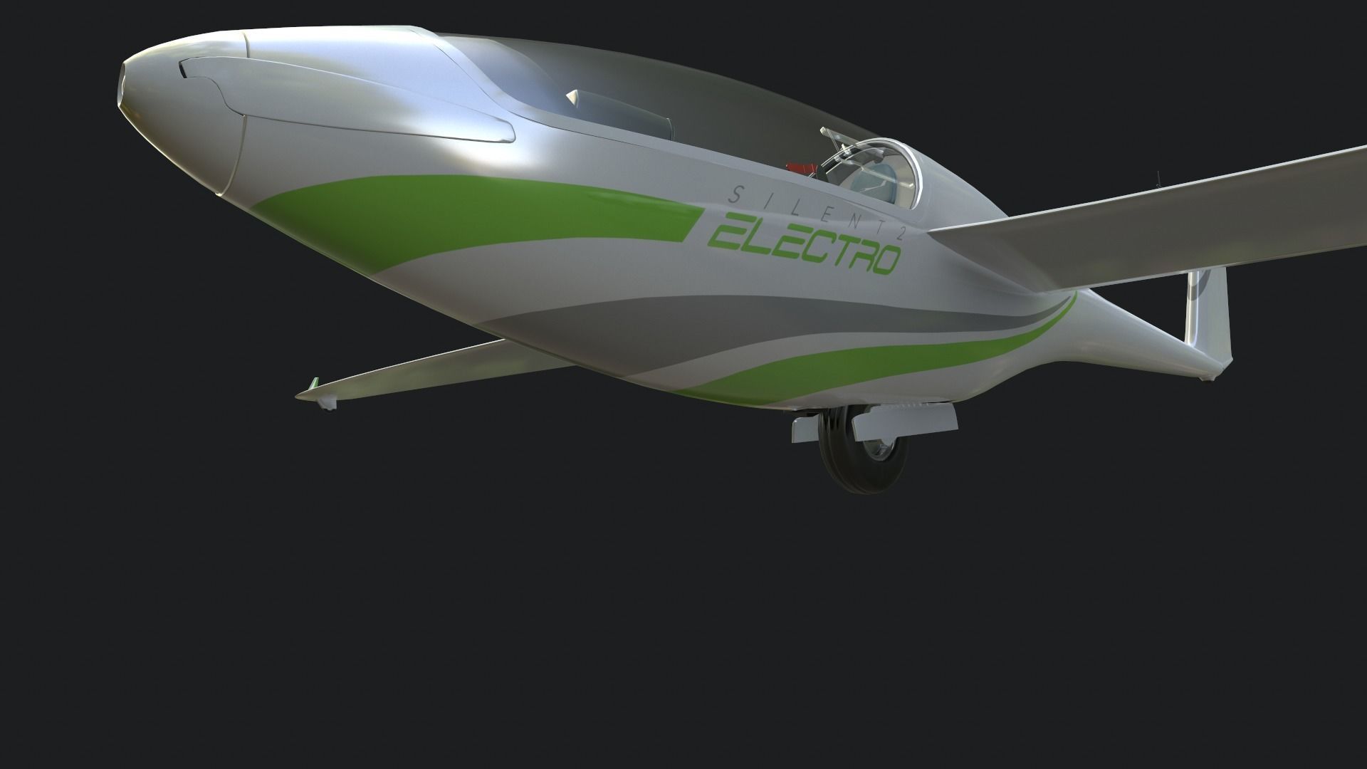 Alisport - Silent 2 electro - sailplane - glider - Game - Low-poly 3D model_6