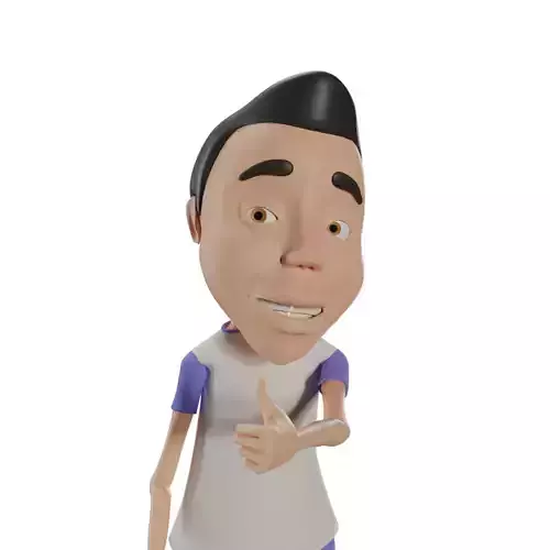 cartoon character low poly