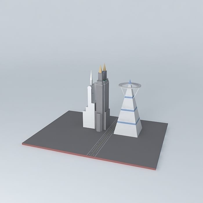 little city progress Free 3D model_1